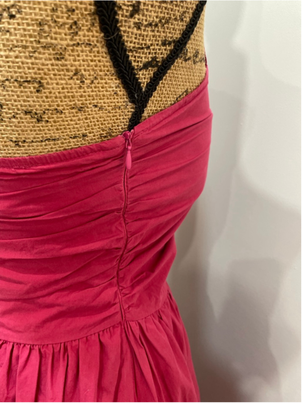 Y6Y Pink Cotton Spaghetti Strap Drop Waist Midi Dress M Smocked Back Ballet - Picture 4 of 8